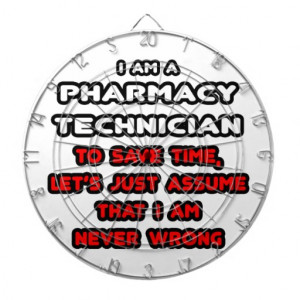 Funny Pharmacy Technician T-Shirts Dartboard With Darts