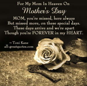 For My Mom In Heaven On Mother's...