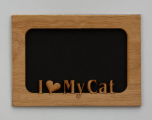 5x7 I Love My Cat - Kitty Wood Phot o-Picture Mat Insert for frame ...