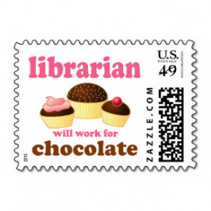 Funny Chocolate Librarian Quote Stamps Gift
