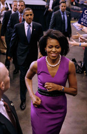 hide caption Michelle Obama in June in St. Paul.