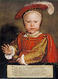 Painting of Prince Edward as a baby, depicted with regal splendour and ...