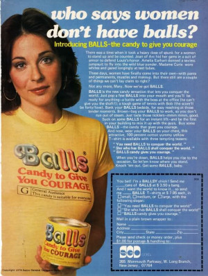 BALLS candies: vintage sexist advertising