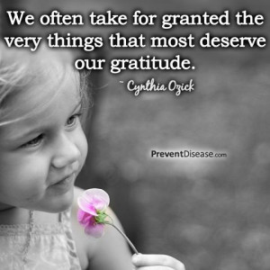 Do not take things for granted...
