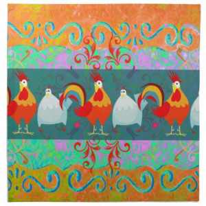 funny_rooster_hen_funky_chicken_farm_animal_gifts_napkin ...