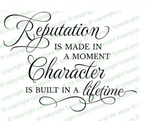 Inspirational Quotes About Life : Reputation Quote PreDesigned Script ...