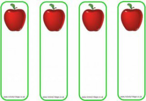 apple bookmarks blank four simple bookmarks with an apple design