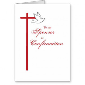 To Sponsor at Confirmation, Red Cross Cards