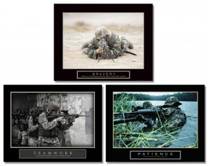 Teamwork Patience Military Sniper Soldier Gun Motivational Posters