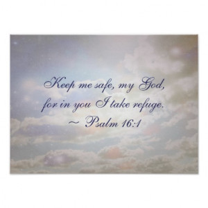 Keep Me Safe Psalm Quote Poster