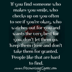 If you find someone who checks up on you