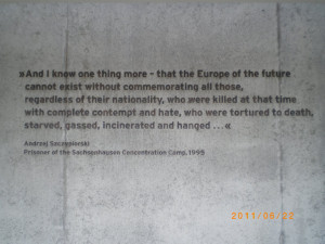from one of the survivors from the sachsenhausen concentration camp