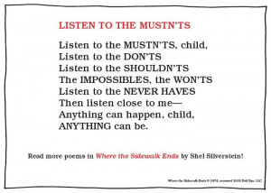Shel Silverstein / Where The Sidewalk Ends / positive quotes for ...