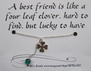 Lucky Charm Necklace and Friendship Quote Inspirational Card ...