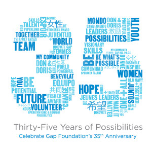 We’re having a celebration, this month, to mark a milestone -- Gap ...