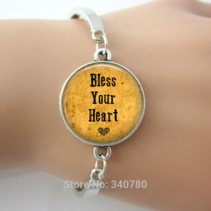 Southern Saying Quote Bless Your Heart Hand Crafted Pendant bangles ...