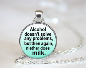 Alcoholic Necklace, Alcohol Quote N ecklace, Beer Necklace, Wine ...