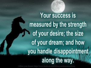 Your Success Is Measured By The Strength Of Your Desire, The Size Of ...