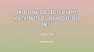 My personal goals are to be happy, healthy and to be surrounded by ...