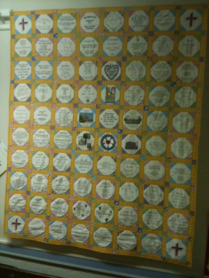 There are 71 families and individuals on our signature quilt along ...