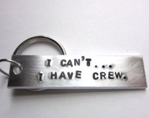 crew keychain, hand stamped aluminum keychain, sports keychain, rowing ...
