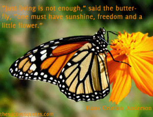 Just living is not enough, said the butterfly, one must have sunshine ...
