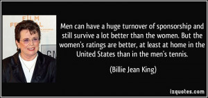 lot better than the women. But the women's ratings are better ...