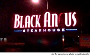 Hilarious signs: Neon sign. Black Anus Steak House