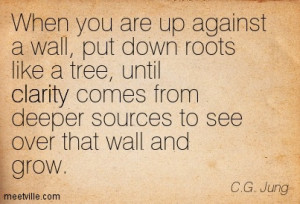 Awesome Clarity Quote By C.G. Jung ~When you are up against a wall ...