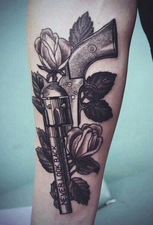 Gun with flowers. adorable and captivating design.