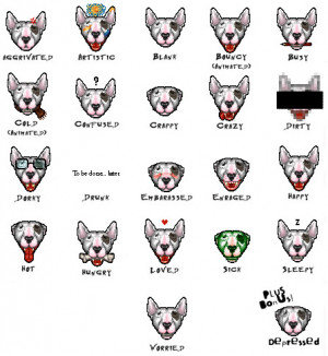 Mood Icon Set - Bull Terrier by VioletWolf