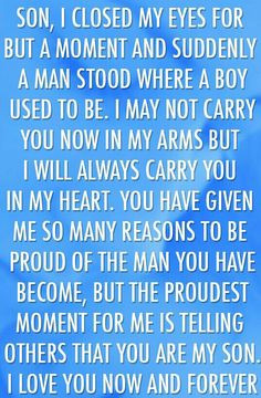 So true Aaron, I love you so much. I am SO very proud of the man you ...