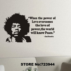 muziek muurstickers home decor voor kinderen kamers jimi hendrix rots ...