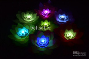 water wishing light 7 Colors Changing Lotus LED Light Christmas supply ...