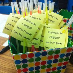 Glow Sticks + Note (It's going to be a bright year in second grade ...