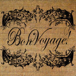 FRENCH Text BON VOYAGE Words Quote Frame Digital Collage Sheet ...