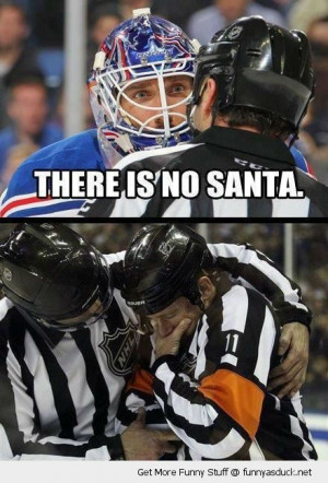 ice hockey player talking ref referee no santa man crying sport funny ...
