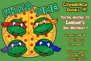 Teenage Mutant Ninja Turtles Birthday Invitation, Ninja Turtles ...