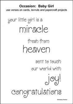 Dinglefoot's Scrapbooking - Baby Girl - Words For Wishes Sticker, $0 ...