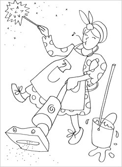 Cleaning Coloring Page