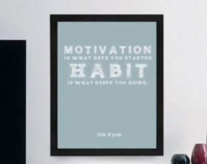 Jim Ryun Inspirational Typography Quote Print “Motivation” Wall ...