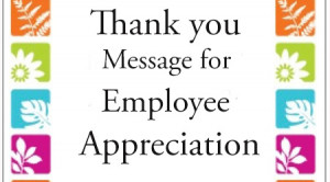 Thank you Message for Employee Appreciation