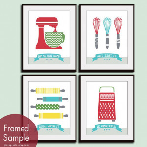 Cute Kitchen Quotes Pattern Kitchen Prep Utensils by pixiepixels, $38 ...