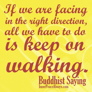 If we are facing in the right direction, all we have to do is keep on ...