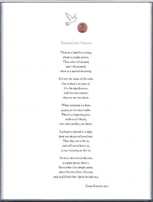 pennies from heaven | Keepsake Adult Remembrance 8 x 10 Poem: Pennies ...