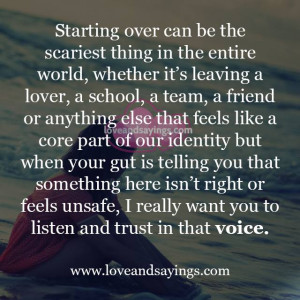 Really want you to listen and trust in that voice | Love and Sayings