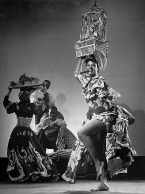 Dancer Katherine Dunham Dancing Barefoot with Cigar in Her Mouth and ...