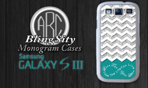 Samsung Galaxy S3 SIII Case Turquoise Infinity White Chevron Pattern ...