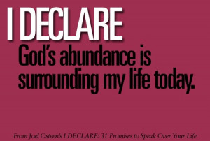 God's abundance ~ Joel Osteen