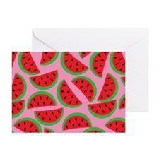 Cute Watermelon on Summer Colors (5) Greeting Card for
